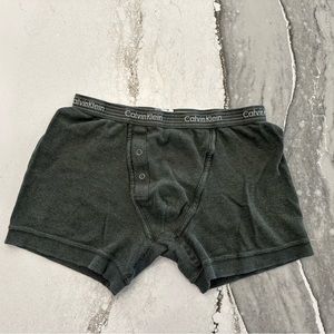 Calvin Klein Green Snap Fly Boxer Briefs - Large